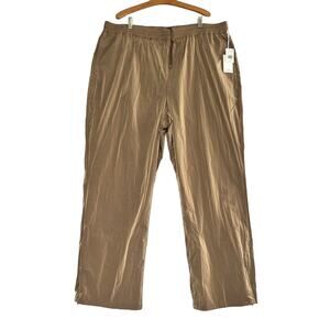 Good American Wide Leg Track Pant Sz 6 US 3XL High Rise Drawstring Zipped Ankle